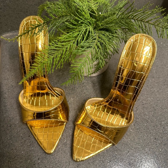 Metallic Gold Mules - Picture 2 of 5